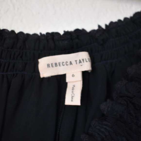 Rebecca Taylor Selina Silk Embroidered Off-the-Shoulder Dress - Picture 7 of 15